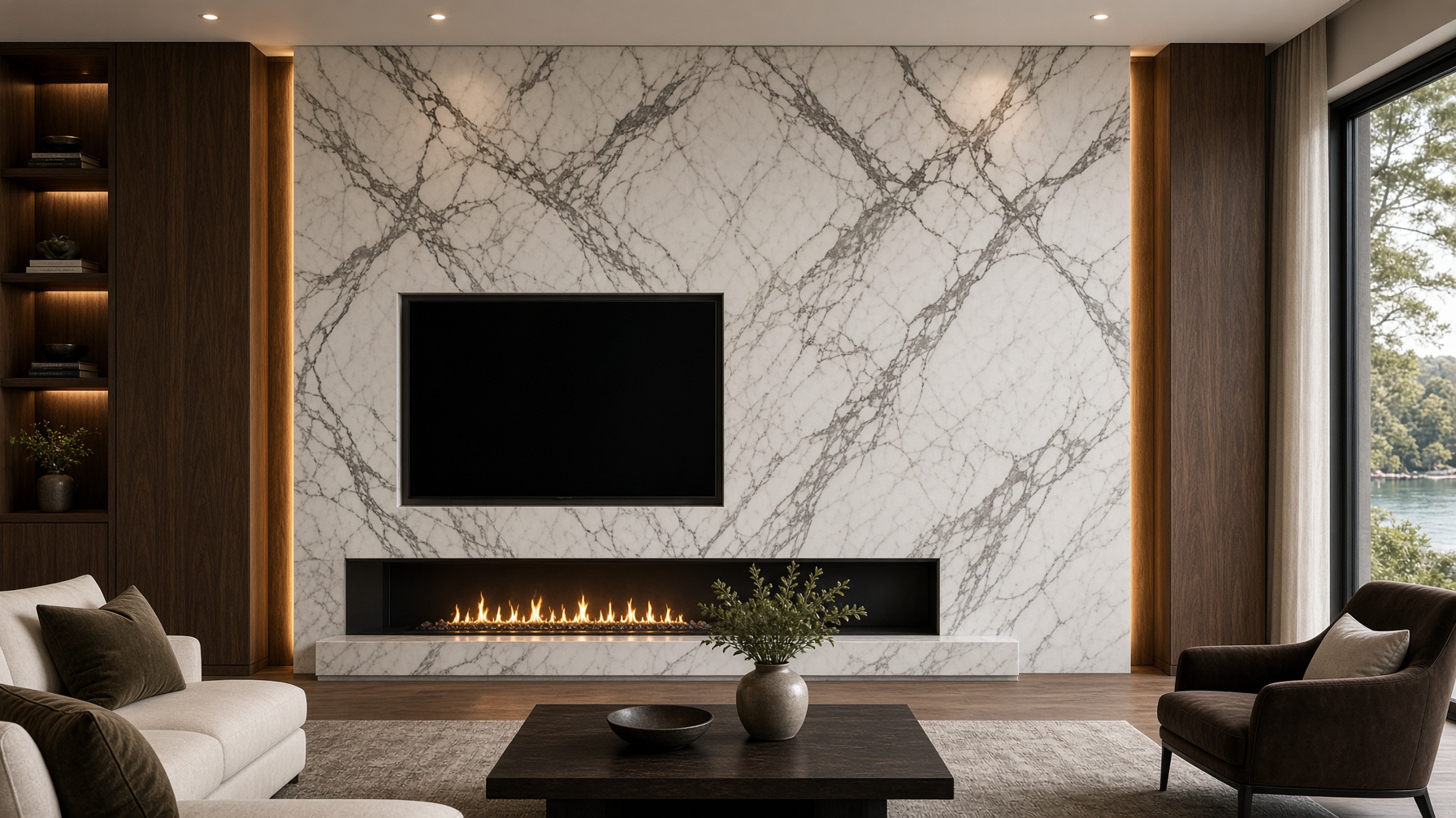 Windermere Marble TV Wall